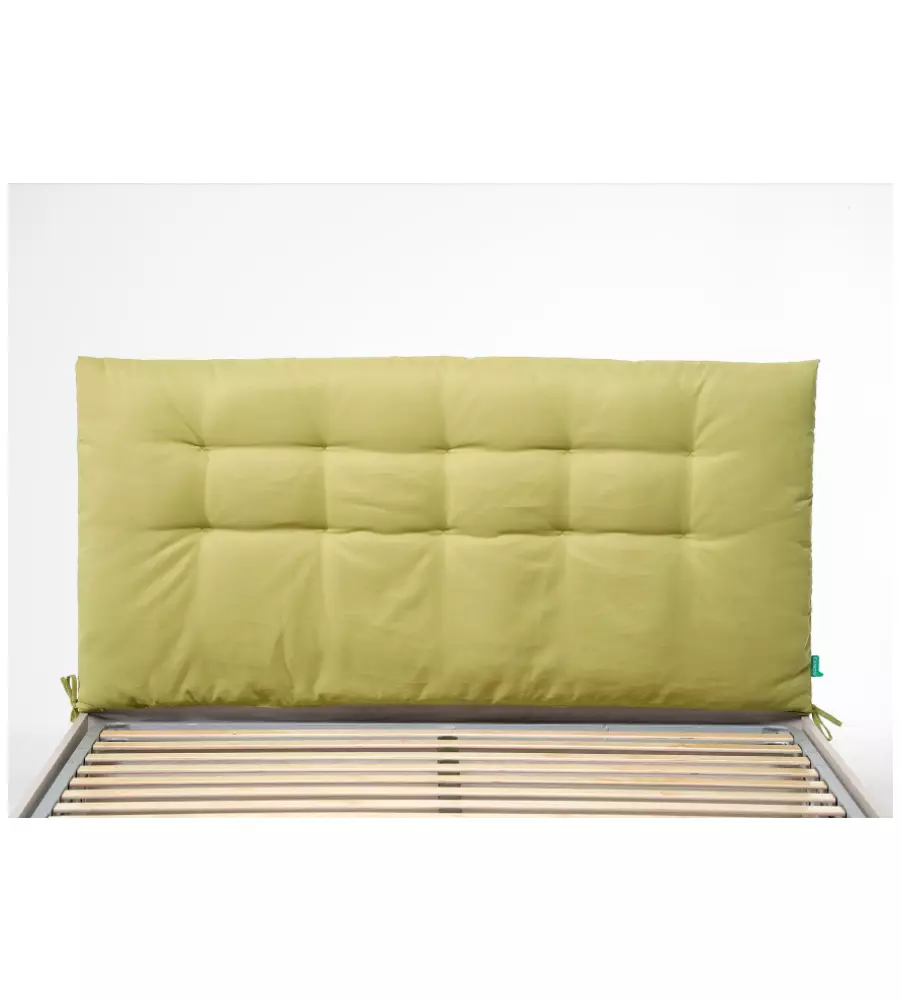 Testiera matrimoniale in tessuto trapuntato "soffy" verde 160 cm